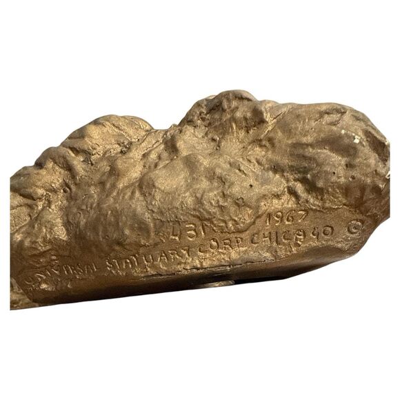 Vintage 1967 Gold Owl Wall Art Pair: Mid-Century Modern Decor - Picture 3 of 10